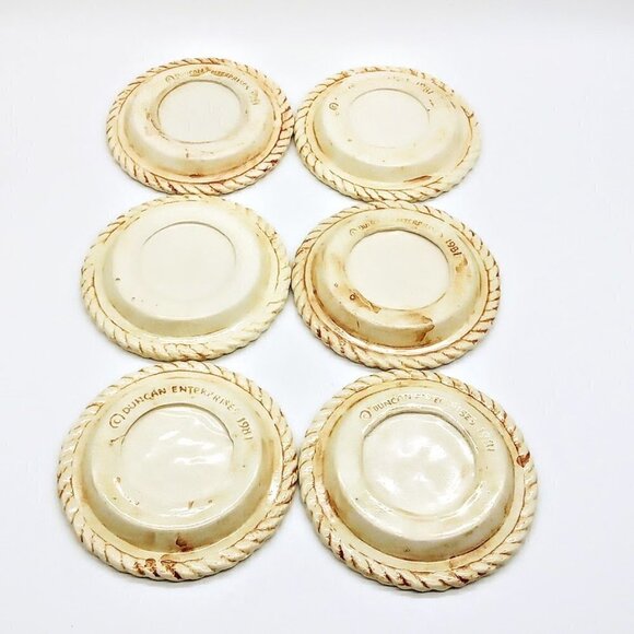 Vintage Duncan Enterprises 1981 Ceramic Seagull Coasters Serving Set - Picture 5 of 8